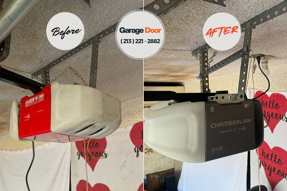 Before and after: garage door repair Hokendauqua, PA
